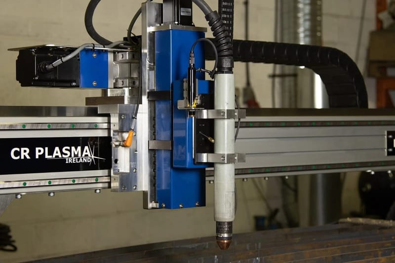 Close-up of the CNC Plasma Cutter Gantry