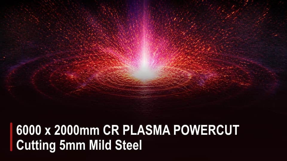 6000 x 2000mm CR PLASMA POWERCUT Cutting 5mm Mild Steel video thumbnail